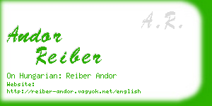 andor reiber business card